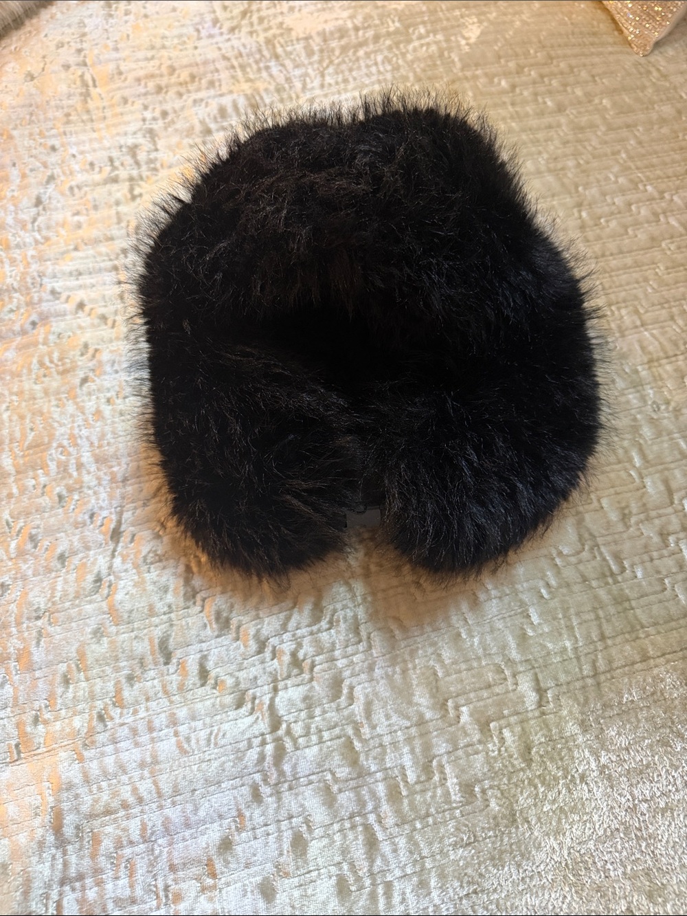 Black Faux Fur Collar Scarf